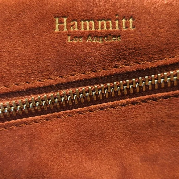 Hammitt Los Angeles Rust Suede Crossbody Or Wristlet. NEW without Tags. Gold Hdw - Picture 2 of 6